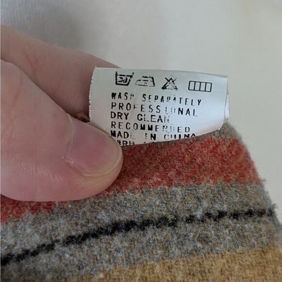 36 Point 5 Plaid Mustard Tan Lightweight Unlined Asymmetrical Coat Size Medium - Picture 7 of 8